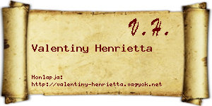 Valentiny Henrietta névjegykártya