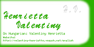 henrietta valentiny business card